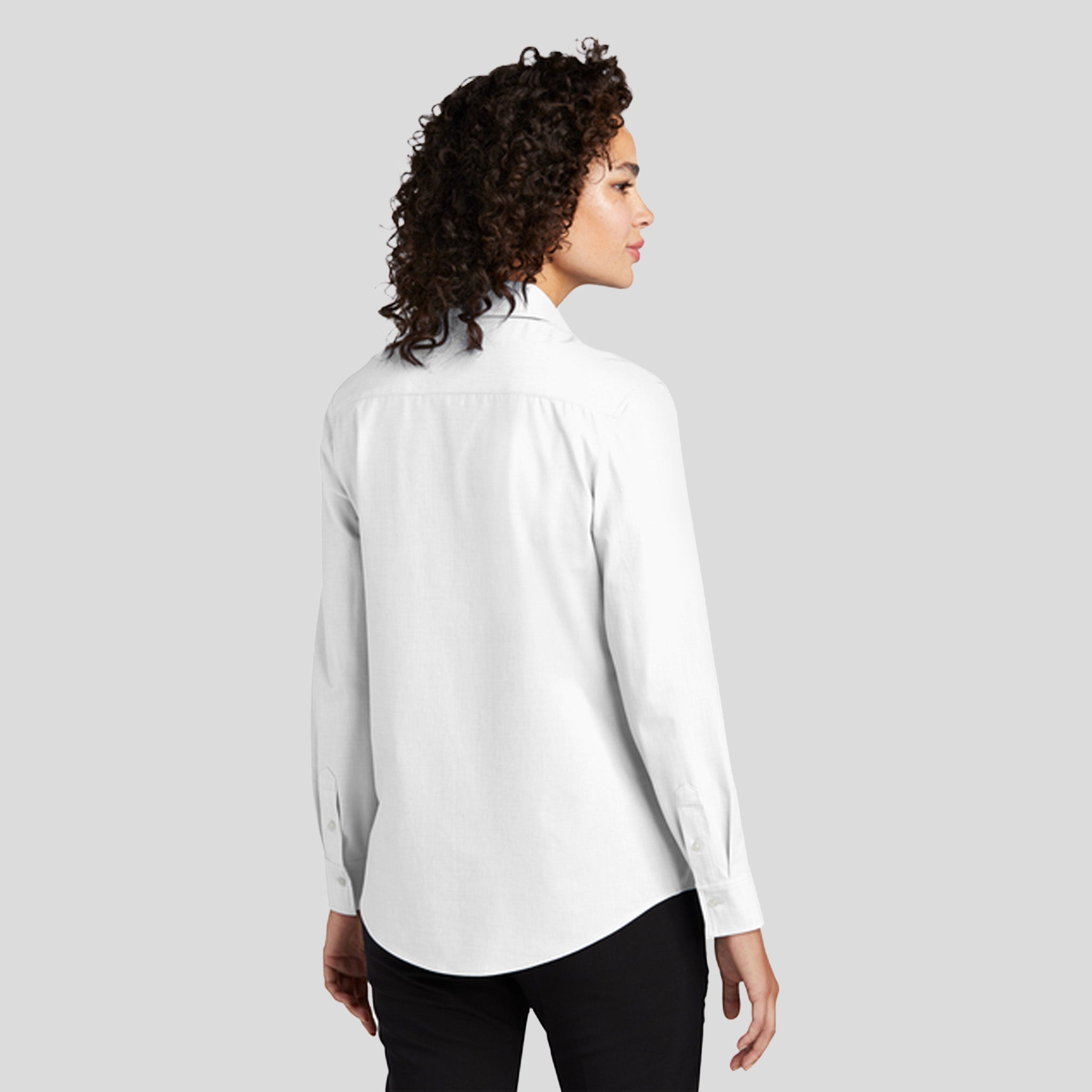 Womenβs Long Sleeve Stretch Woven Shirt | White