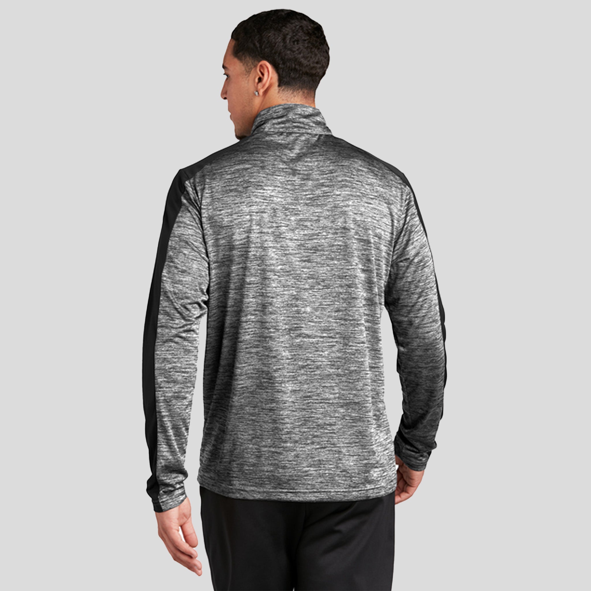 PosiChargeยฎ Electric Heather Colorblock 1/4-Zip Pullover | Black Electric/Black