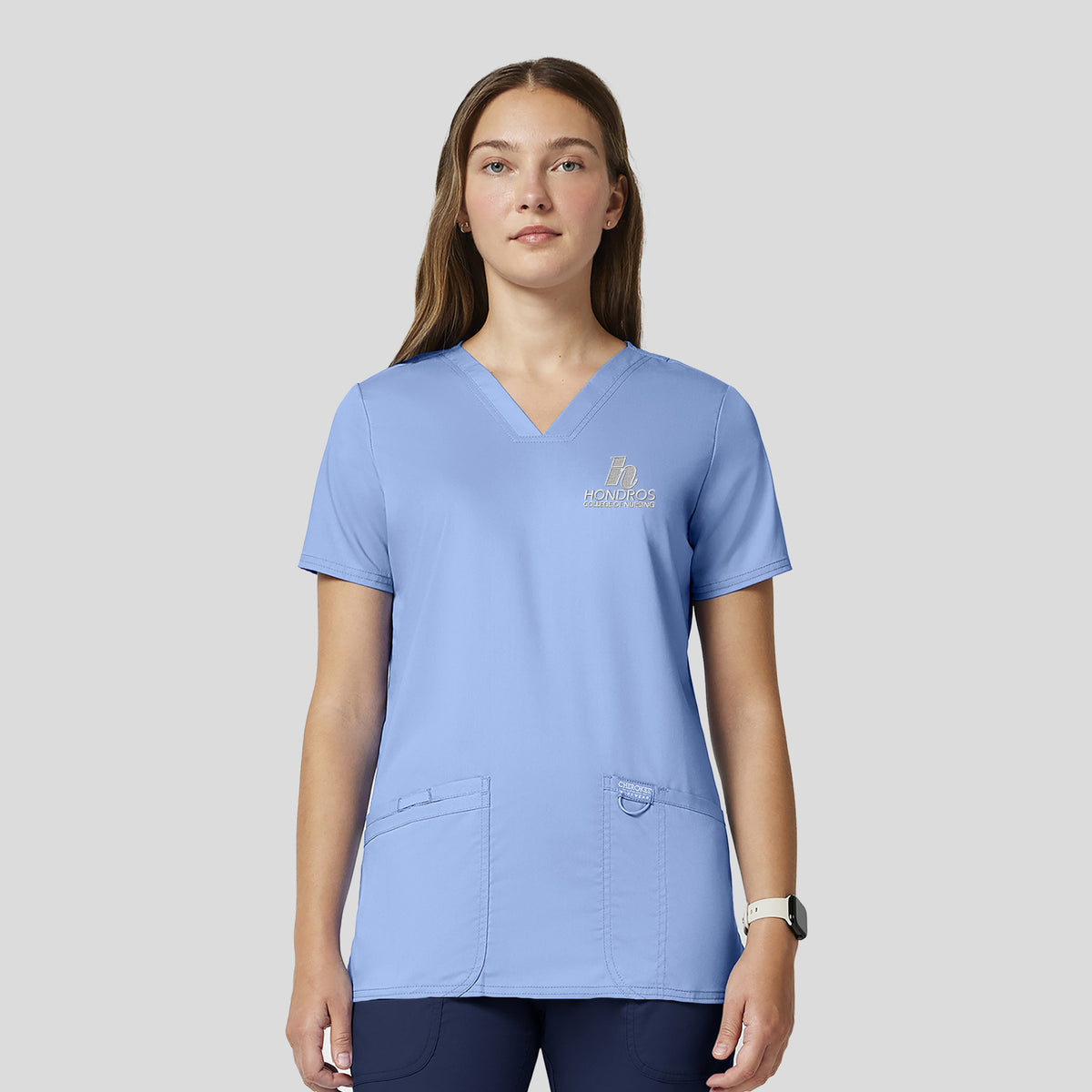 Hondros Women's V-Neck Solid Scrub Top | Ciel